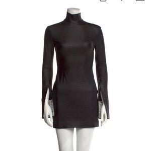 Alexander Wang Black Long Sleeve Dress with Silver Cuffs